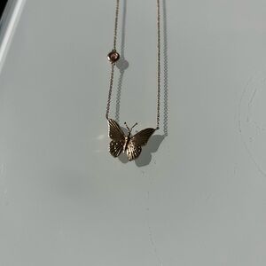 Jane Win Gold Butterfly Pendant Necklace